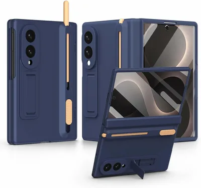 حالة MuSylonz لجهاز Samsung Galaxy Z Fold 8 مع قلم و حامل القلم، تصميم سائل حريري متين ثلجي