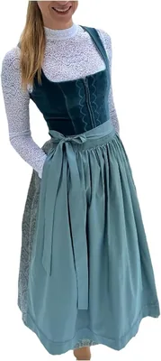 Lvnsdknerse Dirndl Komplett-Sets - Midi Dirndl Kleid Kostümrock und Dirndl Schürze, 2-teiliges Dirndl