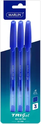Marlin TRI-gel Ink Pens Medium Point 0.7mm Blue