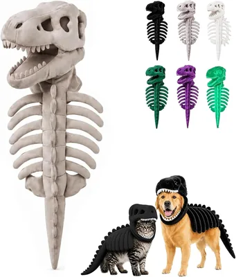 Disfraz de Dinosaurio Genérico para Perro y Gato, Atuendo Esqueleto T-Rex para Halloween