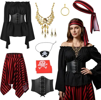 Women's Pirate Costume Set - Medieval Halloween Cosplay