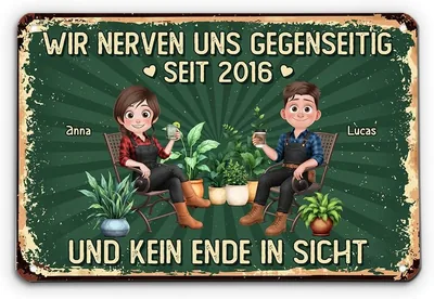 Geschenke Mall Persönliches Türschild - Wir Nerven Uns Gegenseitig Seit - Persönliche Geschenke für Paare, Hochzeitsjubiläum