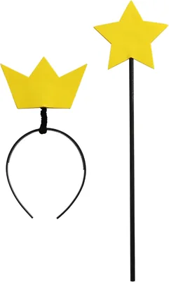 RICUHJIAJU Princess Costume Accessories - Crown Headband & Star Wand