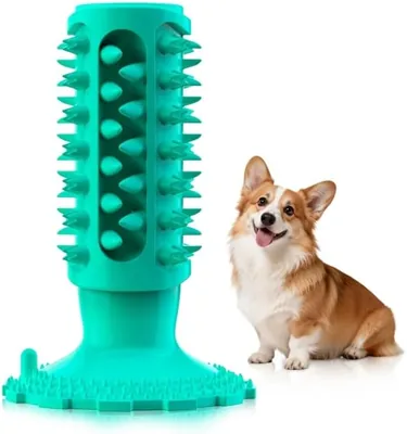 犬の噛むおもちゃ - 知育玩具 歯ブラシ付き - レモンイエロー - 小型犬・中型犬・大型犬用 - 耐久性とストレス解消 - ベストプライス