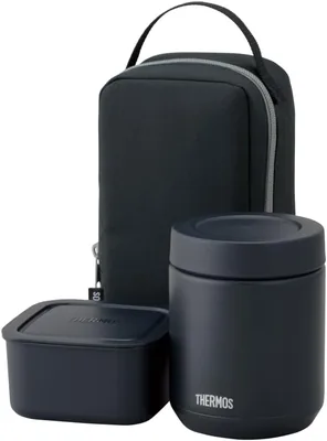 ジーリー 真空断熱 スープランチセット JEE-801BK、800ml、ブラック