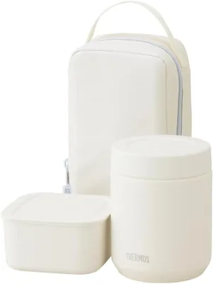 ジーン JEE-801 IV 真空断熱スープランチセット、800ml、象牙色
