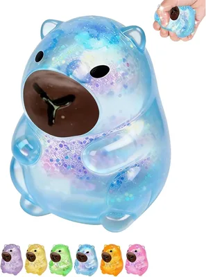Capybara Squishy Glitter Ball