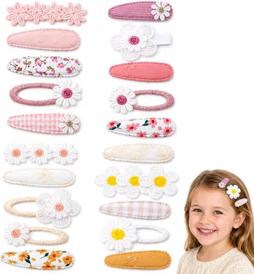 20 Pack Baby Hair Clips Fabric Snap Barrettes Flower Set Best Deal