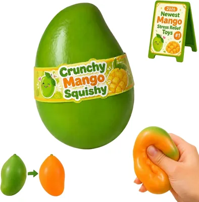 Kryddad Mango Squishy, Chameleon Mango ASMR Stressball, Langsam Uppbladdbar Sensory Ball för Stressreliering