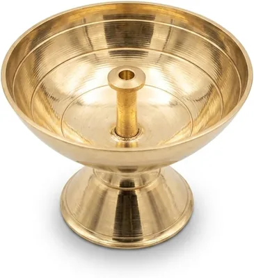 GINI Pooja Brass Akhand Diya - Oil Lamp for Religious Ceremonies
