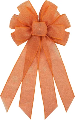 Kutyndrix Orange Burlap Wreath Bow - 20.9x11.4 in