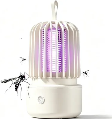 Moskito-Lampe mit Batterie, Fliegenfalle, tragbarer elektrischer Insektenkiller, Moskitofalle, UV-Anziehlicht + Nachtlicht - 2-in-1