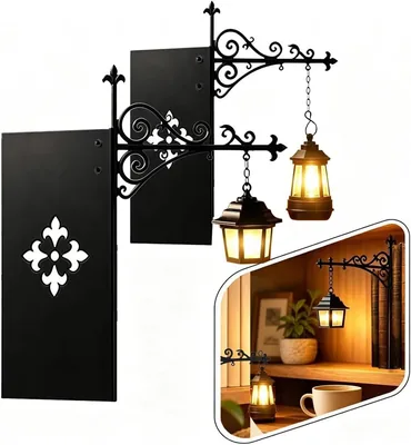 Bücherregal-Lampe mit Warmem LED-Lichterkranz, Vintage-Stil, 2er-Set | Buchende mit kleinem Lampion, Bücherregalbeleuchtung