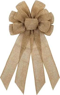Kutyndrix Natural Burlap Bow - 20.9x11.4 in
