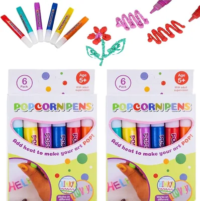 Popcorn Pens Bitfu, Stylos à Pop-Corn GonfléS Magiques 3D (1 Ensemble de 6 Pièces) + Cartes de Vœux d'Anniversaire - 15% Off