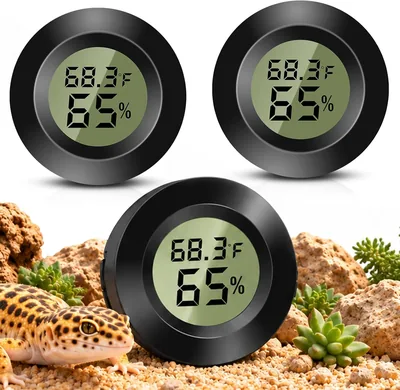 3PCS Reptile Digital Hygrometer Room Thermometer Indoor Temperature Humidity Meter,Mini LCD Moisture