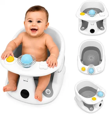 Asiento para Bañera Bebé Bluelander con Termómetro y Ventosas Antideslizantes