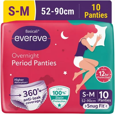 Evereve Ultra Absorbent Disposable Period Panties, S-M, 10's Pack