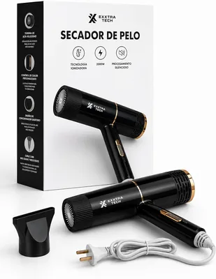 Secador de Cabello 2000W con Tecnología Iónica, Secado Rápido y Silencioso