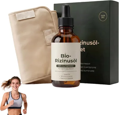 Organisches Kastoröl Wrap Bauchwrap Kastoröl 100 ml (Packung 1) | Kastorölpack-Set, wiederverwendbar und verstellbar, Maschinenwaschbar
