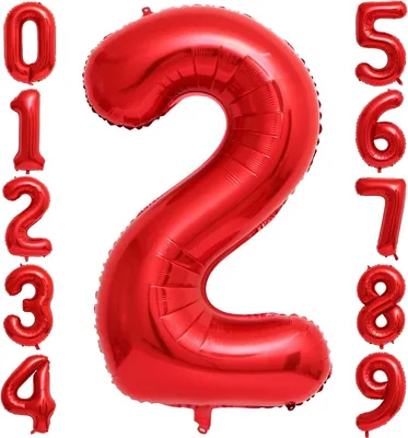 Lumjoy Red Number 2 Balloon 40 Inch