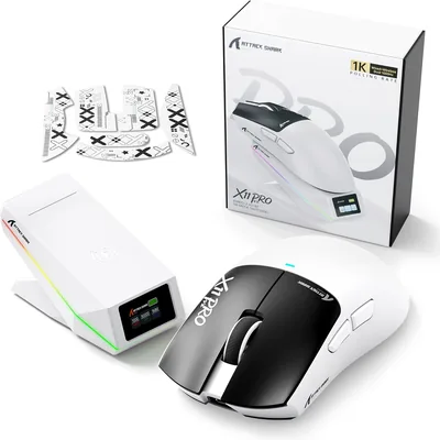 Attack Shark X11 Pro V2 Wireless Gaming Mouse - TFT Dock