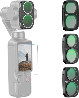 NEEWER ND/CPL/Power Filter Kompatibel med DJI Osmo Pocket 4P, Schwarz | Variabel ND Neutraldensitetsfilter ND2-32, Circular Polariser