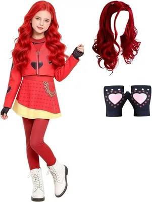 Red Wicked Wonderland Costume with Wig