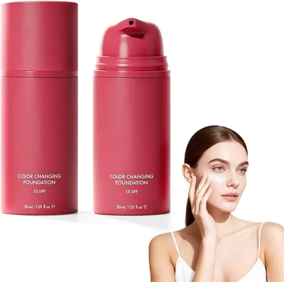 Base de Maquillaje Cambiante de Color, Maquillaje Coreano de Alta Cobertura, Hidratante Ligera Ajuste Perfecto A