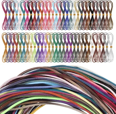 Yuomeaz 60 Rolls Thin Leather Cord for Crafts