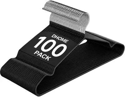 D'Home 100 Pack Metal Clothes Hangers, White