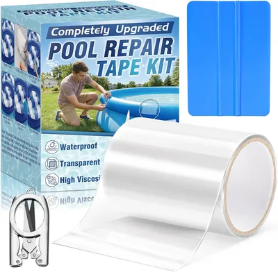 Kit di Riparazione Piscina HuakChai, Nastro Impermeabile per Acque Subacquee, Set di Toppe Autoaderenti in PVC per Piscine (10 x 150 cm)
