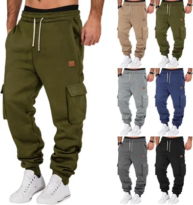Cargo Sweatpants Men Fall Drawstring Pants