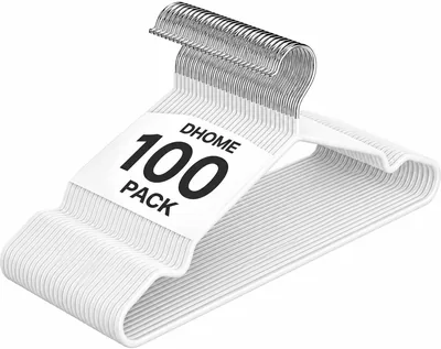 D'Home 100 Piece Metal Clothes Hangers Non-Slip Coated Space Saving Hangers