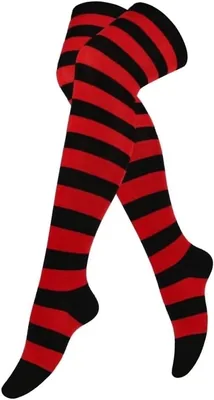 Leryavow Halloween Striped Over Knee High Socks