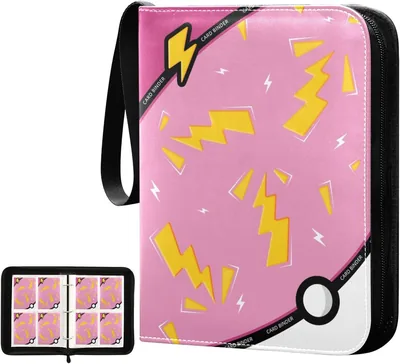 Card Binder - 4 Pocket Trading Card Holder (Pink)
