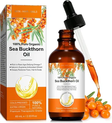 Olej z rokitnika tłoczony na zimno 60 ml - naturalny i czysty