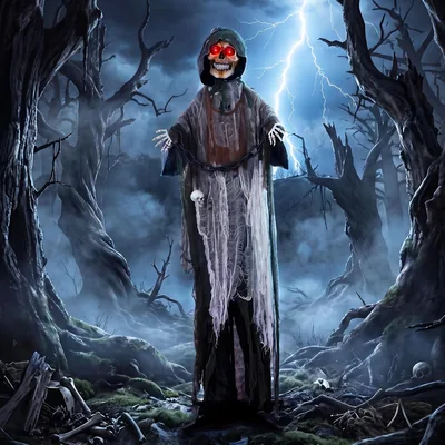 HOMCOM 5.6FT Grim Reaper Animatronic Decor - 44% Off