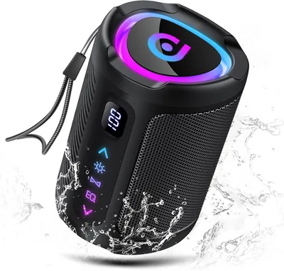 Altoparlante Bluetooth portatile con luce LED, display digitale intelligente + EQ intelligente, potente altoparlante Bluetooth con bassi