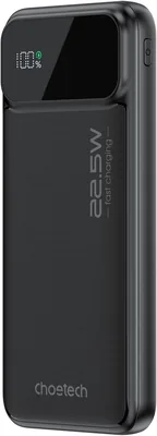 بنك طاقة تشوتش B728، 10000 مللي أمبير، شحن سريع 22.5 واط PD، عرض رقمي LED، منفذ USB-C ودوين USB-A، موديل: B728