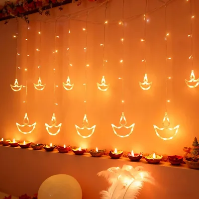 KYMY Diwali String Lights - Lotus Diyas