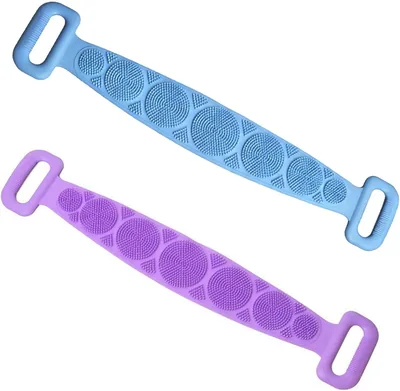 2PCS Silicone Body Scrubber, Back Scrubber for Shower Silicone Scrubbers | Raised Massage Bumps Remo