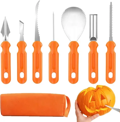 Halloween Pumpkin Carving Kit - 7 PC Stainless Steel Tools
