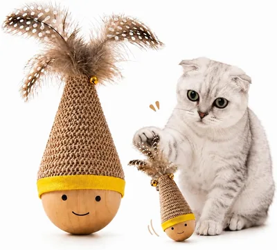 Cat Wobble Toy - Textured Tumbler for Indoor Cats