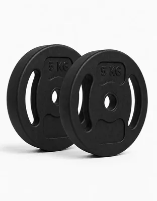 Kit com 2 Anilhas de 5kg para Musculação - Ergonômico e com Furo