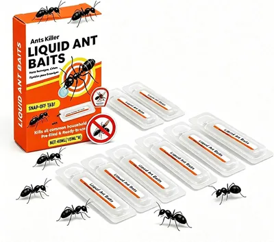 Veneno para hormigas 8x10ml, cebo líquido para hormigas de interior | Estaciones anti-hormigas