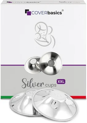 Cups pour allaitement post-partum en argent COVERbasics XXL | Pour les mamelons sensibles, protection pendant la maternité - Médi