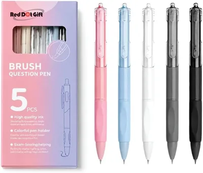 Red Dot Gift 5-Pack Morandi Gel Pens, Black Ink