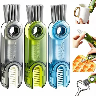 Cepillo para Botellas KRUVIX 3 Piezas - Set de Limpieza Multifuncional