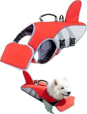 Gilets de sauvetage génériques Shark Dog avec sangle de menton, gilet flottant à haute flottabilité avec poignée et anneau de lead pour piscine